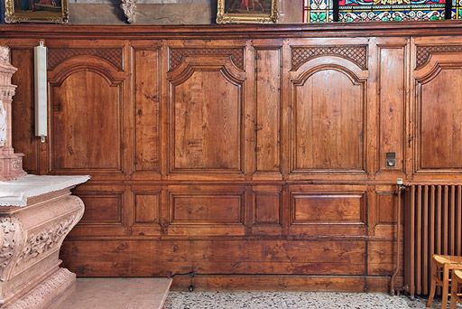 Chapelle, lambris du choeur. © Région Bourgogne-Franche-Comté, Inventaire du patrimoine