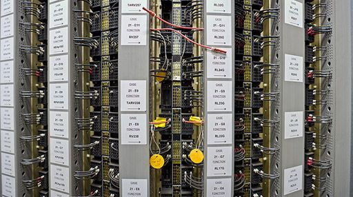Salle des relais : chassis NS1, vue de l'arrière. © Région Bourgogne-Franche-Comté, Inventaire du patrimoine