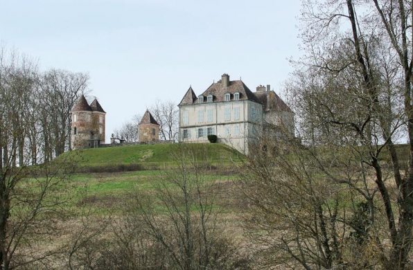 Le château de Loisy vu de la rive gauche de la Seille. © Région Bourgogne-Franche-Comté, Inventaire du patrimoine