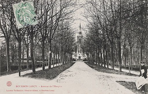 BOURBON-LANCY.- Avenue de l'Hospice (Laurent Taillandier, libraire-éditeur, à Bourbon-Lancy). © Région Bourgogne-Franche-Comté, Inventaire du patrimoine