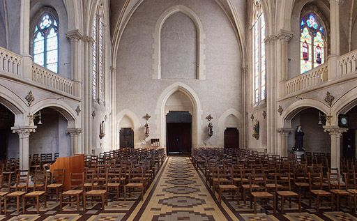 Chapelle : vue d'ensemble depuis le choeur. © Région Bourgogne-Franche-Comté, Inventaire du patrimoine
