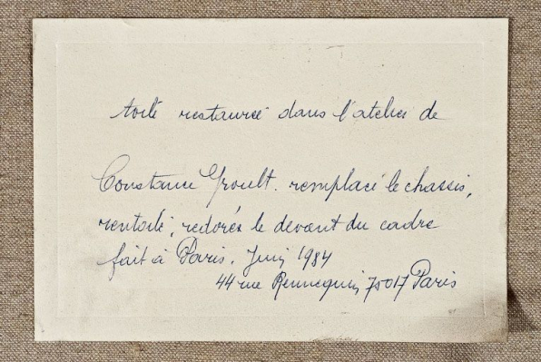 Revers du tableau représentant Saint Augustin (?). © Région Bourgogne-Franche-Comté, Inventaire du patrimoine