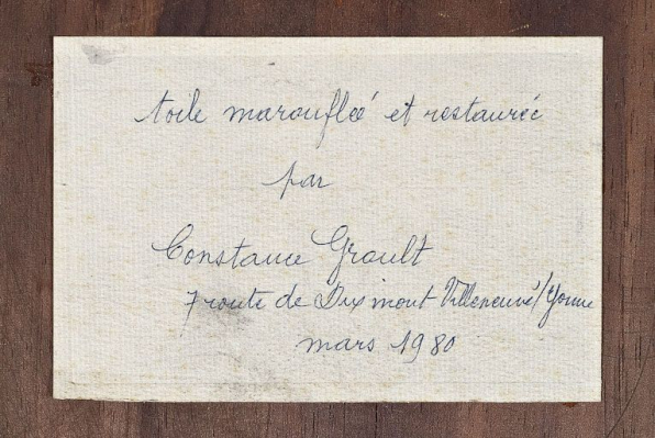 Revers du tableau représentant saint Grégoire le Grand. © Région Bourgogne-Franche-Comté, Inventaire du patrimoine