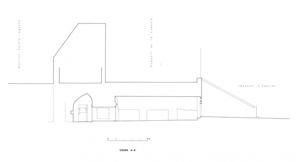 Tour Notre-Dame. Coupe A-A'. © Région Bourgogne-Franche-Comté, Inventaire du patrimoine Tour Notre-Dame. Coupe A-A'. © Région Bourgogne-Franche-Comté, Inventaire du patrimoine