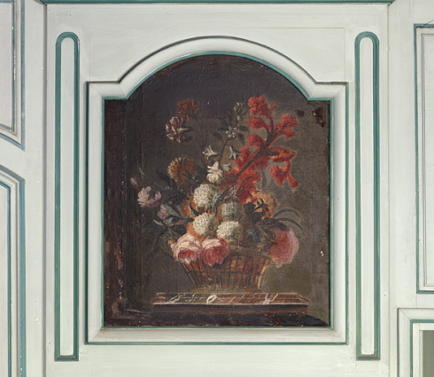 Nature morte au bouquet de fleurs : vue d'ensemble avant restauration. © Région Bourgogne-Franche-Comté, Inventaire du patrimoine Nature morte au bouquet de fleurs : vue d'ensemble avant restauration. © Région Bourgogne-Franche-Comté, Inventaire du patrimoine