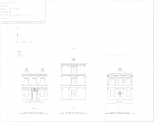 Façades ouest et sud, restitution photogrammétrique. © Région Bourgogne-Franche-Comté, Inventaire du patrimoine