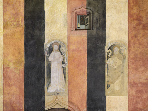 Peinture monumentale : le Christ et saint Pierre. © Région Bourgogne-Franche-Comté, Inventaire du patrimoine Peinture monumentale : le Christ et saint Pierre. © Région Bourgogne-Franche-Comté, Inventaire du patrimoine