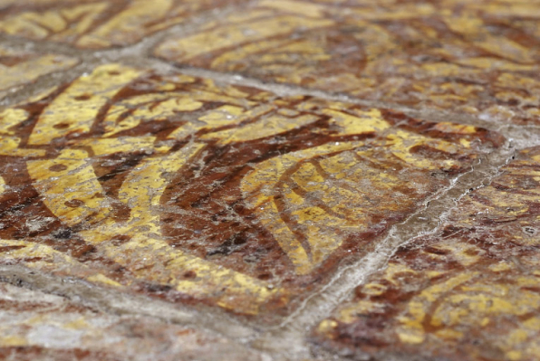 Carreaux de pavement de la chapelle : détail. © Région Bourgogne-Franche-Comté, Inventaire du patrimoine Carreaux de pavement de la chapelle : détail. © Région Bourgogne-Franche-Comté, Inventaire du patrimoine