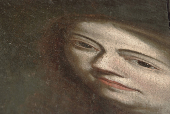 Détail du visage de Marguerite Fauche de Domprel. © Région Bourgogne-Franche-Comté, Inventaire du patrimoine Détail du visage de Marguerite Fauche de Domprel. © Région Bourgogne-Franche-Comté, Inventaire du patrimoine