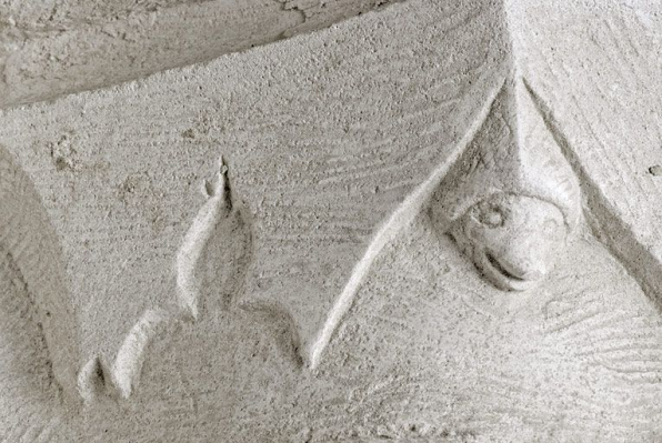 Logis des Hôtes : détail d'un animal sculpté dans les moulures à droite de la cheminée de la pièce de gauche, au premier étage. © Région Bourgogne-Franche-Comté, Inventaire du patrimoine Logis des Hôtes : détail d'un animal sculpté dans les moulures à droite de la cheminée de la pièce de gauche, au premier étage. © Région Bourgogne-Franche-Comté, Inventaire du patrimoine