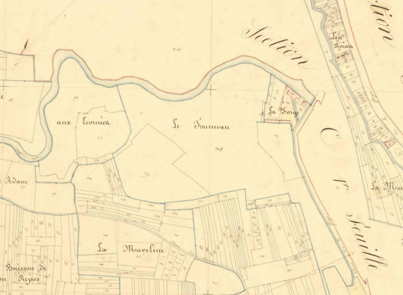 Extrait du plan cadastral napoléonien de 1833 (AD 21 : 3 P 304/6). © Archives départementales de la Côte-d'or