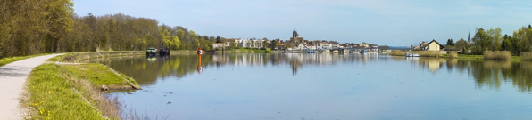 Vue d'ensemble de Saint-Jean-de-Losne, sur la rive droite de la Saône. © Région Bourgogne-Franche-Comté, Inventaire du patrimoine