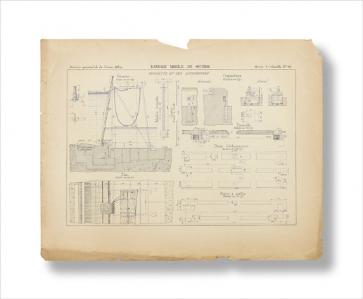 Barrage mobile de Seurre. Fermette et ses accessoires. Plan et élévation. © Région Bourgogne-Franche-Comté, Inventaire du patrimoine