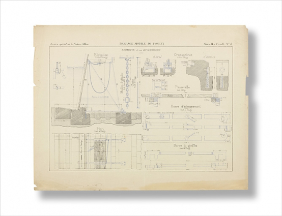 Barrage mobile de Poncey. Fermette et ses accessoires.1886. © Région Bourgogne-Franche-Comté, Inventaire du patrimoine