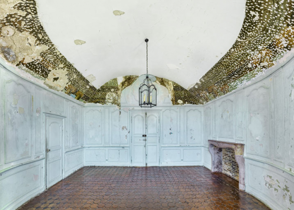 Vue d'ensemble des peintures murales du petit salon. © Région Bourgogne-Franche-Comté, Inventaire du patrimoine Vue d'ensemble des peintures murales du petit salon. © Région Bourgogne-Franche-Comté, Inventaire du patrimoine