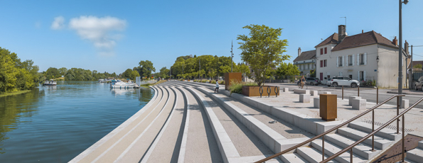 Vue d'ensemble des quais après leur réaménagement. © Région Bourgogne-Franche-Comté, Inventaire du patrimoine