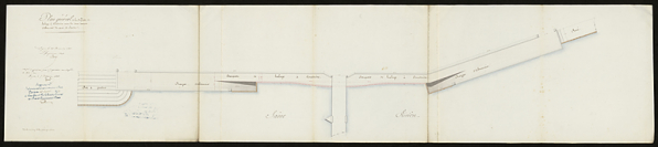 Plan général de la banquette de halage à construire entre les deux rampes d'abreuvoir du quai de Seurre. 25 novembre 1838. © CD21/F.PETOT/2020