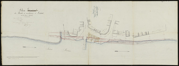 Plan des perrés à construire à Losne et de leurs abords. 1838. © CD21/F.PETOT/2020