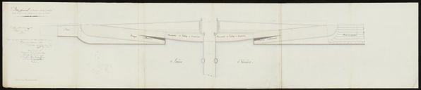 Plan général de la banquette de halage à construire entre les deux rampes d'abreuvoir du quai de Losne. 1838. © CD21/F.PETOT/2020