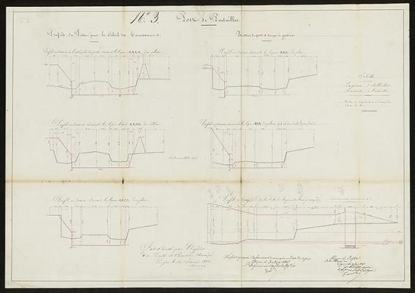 Port de Pontailler. [Profils du port pour le calcul des terrassements]. 1835 © CD21/F.PETOT/2020