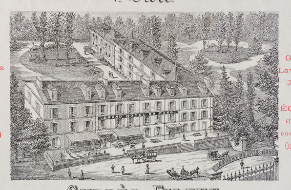 Vue aérienne de l'hôtel après l'agrandissement de 1888. © Région Bourgogne-Franche-Comté, Inventaire du patrimoine