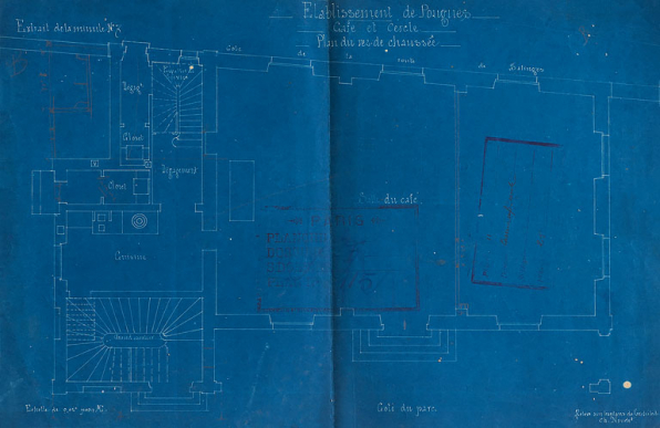 Cercle, plan du rez-de-chaussée (café). © Région Bourgogne-Franche-Comté, Inventaire du patrimoine