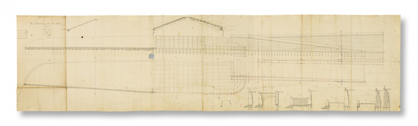 Plan et élévation du port à gradins de Seurre. Dessin sans date. © Région Bourgogne-Franche-Comté, Inventaire du patrimoine