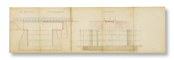 Pont sur la porte de garde d'Auxonne. Dessin, sans date [entre 1876-1889]. © Région Bourgogne-Franche-Comté, Inventaire du patrimoine