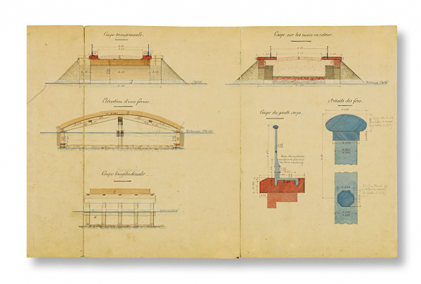 Reconstruction du pont de halage de la Raie Mignot à Seurre. [Détail]. 22 juillet 1887. © Région Bourgogne-Franche-Comté, Inventaire du patrimoine