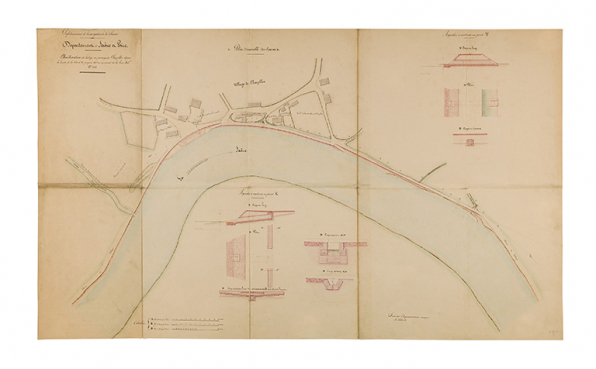 Amélioration du halage au passage de Chazelles depuis la limite de la Côte-d'Or jusqu'à 130 m en amont de la borne kilométrique n°102. © Région Bourgogne-Franche-Comté, Inventaire du patrimoine