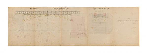 Pont sur la Dheune. Elévation et coupes. 1897. © Région Bourgogne-Franche-Comté, Inventaire du patrimoine