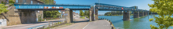 Le viaduc des Dombes : vu d'aval, rive droite. © Région Bourgogne-Franche-Comté, Inventaire du patrimoine