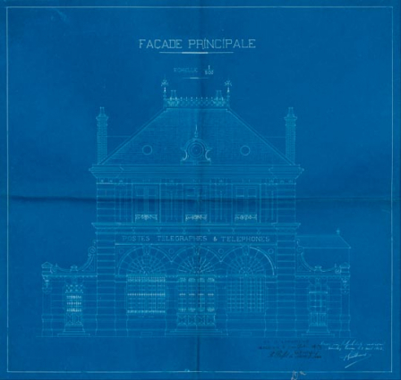 Élévation de la façade antérieure. © Région Bourgogne-Franche-Comté, Inventaire du patrimoine