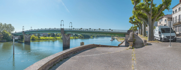 Le pont de Tournus, vu d'amont, rive droite. © Région Bourgogne-Franche-Comté, Inventaire du patrimoine