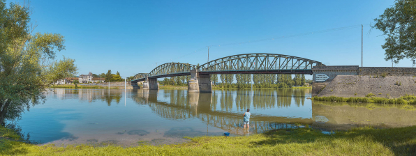 Le pont de Fleurville, vu d'aval, depuis la rive gauche. © Région Bourgogne-Franche-Comté, Inventaire du patrimoine