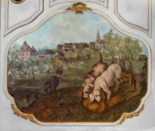 Chasse au renard, avec Louis Brossard en chasseur. © Région Bourgogne-Franche-Comté, Inventaire du patrimoine