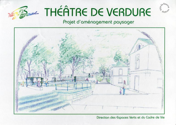 Théâtre de verdure [de Beaune]. Projet d'aménagement paysager. [Vue paysagère]. 2002. © Région Bourgogne-Franche-Comté, Inventaire du patrimoine