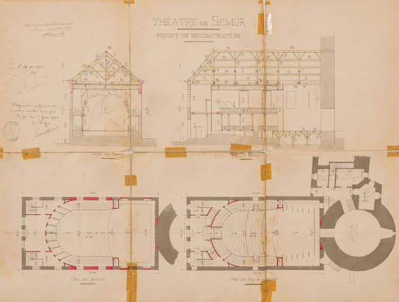 Théâtre de Semur. Projet de reconstruction. 10 mai 1902. © Région Bourgogne-Franche-Comté, Inventaire du patrimoine