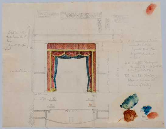  [Projet de rideau et de manteau d’arlequin]. S.d. [1847]. © Région Bourgogne-Franche-Comté, Inventaire du patrimoine