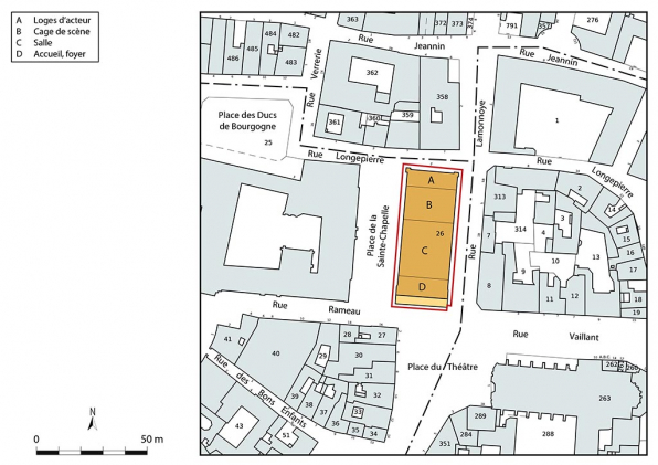 Plan-masse et de situation. Extrait du plan cadastral, 2021, section BP, 1/1 000. © Région Bourgogne-Franche-Comté, Inventaire du patrimoine