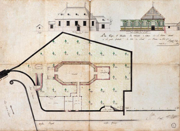 Plan du Wauxhall ventôse an 9. Février-mars 1801. © Région Bourgogne-Franche-Comté, Inventaire du patrimoine