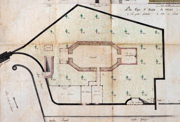 Plan du Wauxhall ventôse an 9. [Détail : plan]. Février-mars 1801. © Région Bourgogne-Franche-Comté, Inventaire du patrimoine