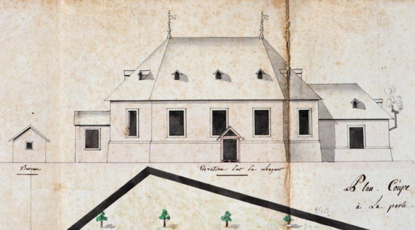 Plan du Wauxhall ventôse an 9. [Détail :] Elévation sur la longueur. Février-mars 1801. © Région Bourgogne-Franche-Comté, Inventaire du patrimoine