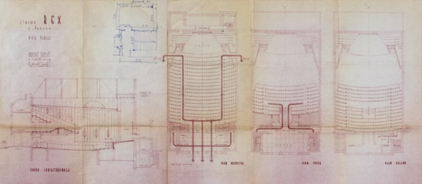 Cinéma Rex à Beaune. 800 places. Avant projet. 1er avril 1951. © Région Bourgogne-Franche-Comté, Inventaire du patrimoine