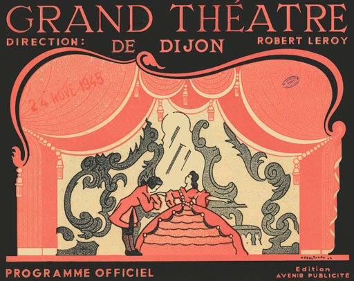 Grand Théâtre de Dijon. Programme officiel. 24 novembre 1945. © Région Bourgogne-Franche-Comté, Inventaire du patrimoine