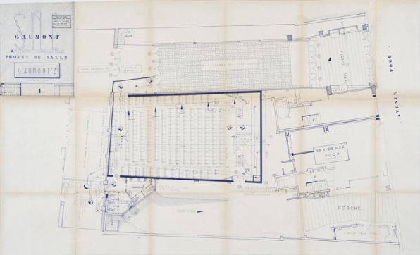 SNE Gaumont [...] Projet de salle. Gaumont ‘2’. 1. [Plan]. 25 mars 1970. © Région Bourgogne-Franche-Comté, Inventaire du patrimoine