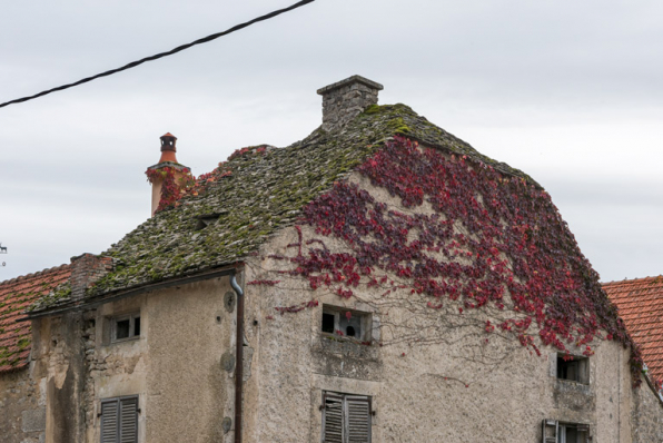 Détail de la toiture depuis le nord-ouest.  © Région Bourgogne-Franche-Comté, Inventaire du patrimoine