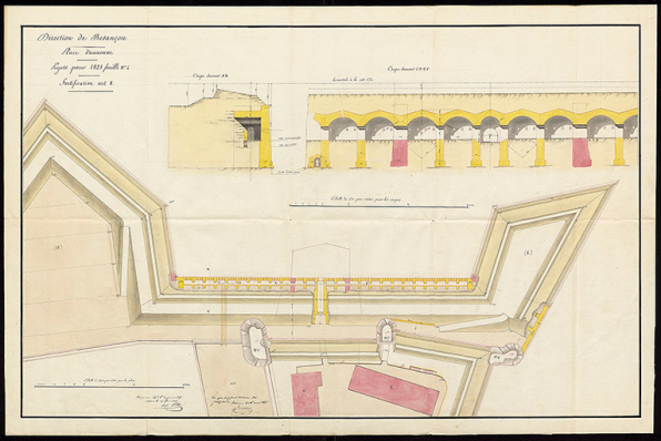 Projets pour 1825. Feuille n° 4. [courtine 8-11]. 1825. © Service historique de la Défense