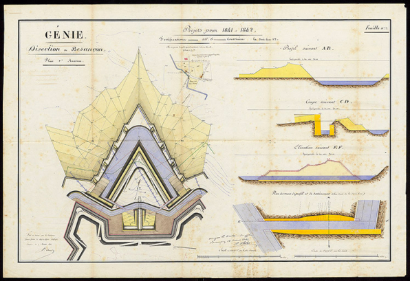 Projets pour 1841 et 1842. Fortification - Art. 6 - Construire la demi-lune 12. 1841. © Service historique de la Défense