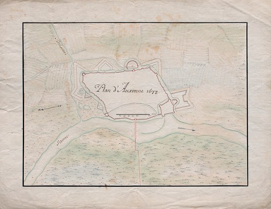 Auxonne en 1673. © Archives départementales de la Côte-d'Or, Dijon Auxonne en 1673. © Archives départementales de la Côte-d'Or, Dijon